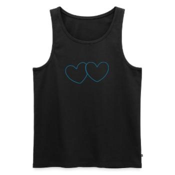 blue heart valentine's day gift - Men's Premium Organic Tank Top - black - Front - Michal (187cm)