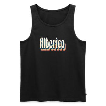 Alberico T-Shirt Retro Vintage T-Shirt Geschenk - Männer Premium Bio Tank Top - Schwarz - Vorne - AI Model Male 178 light (178cm)