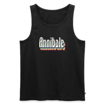 T-shirt vintage rétro Annibale t-shirt - Débardeur bio Premium Homme - noir - Devant - Michal (187cm)