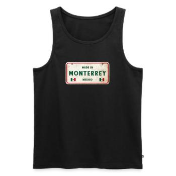 Monterrey Mexiko Vintage Schild Design - Männer Premium Bio Tank Top - Schwarz - Vorne - AI Model Male 178 light (178cm)