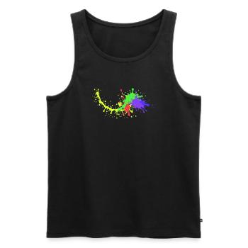 Conception de fête colorée Underground - Débardeur bio Premium Homme - noir - Devant - Michal (187cm)