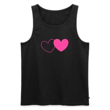 coeur rose coeur rose coeur rouge motif coeur rose - Débardeur bio Premium Homme - noir - Devant - Michal (187cm)