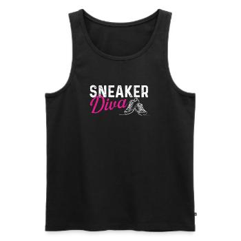 Sneaker Diva Streetwear Style for Sneaker Queens - Men's Premium Organic Tank Top - black - Front - AI Model Male 178 light (178cm)