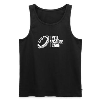 I'm screaming because I care about football parents - Men's Premium Organic Tank Top - black - Front - AI Model Male 178 light (178cm)