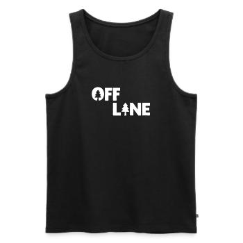 Offline – Natur, Wald & Outdoor Spruchmotiv - Männer Premium Bio Tank Top - Schwarz - Vorne - Michal (187cm)