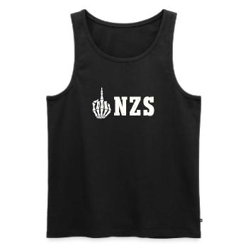 Déclaration antifasciste antifa FCK NZS - Débardeur bio Premium Homme - noir - Devant - Michal (187cm)
