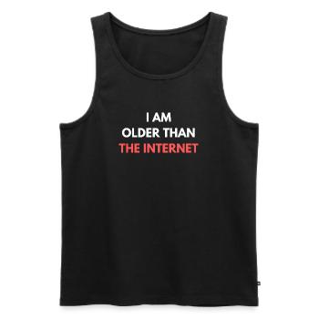 Ich bin älter als das Internet, lustige Sprüche, Zitate. - Männer Premium Bio Tank Top - Schwarz - Vorne - AI Model Male 178 light (178cm)