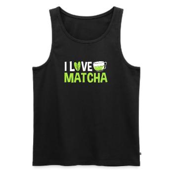 Matcha - Men's Premium Organic Tank Top - black - Front - Michal (187cm)