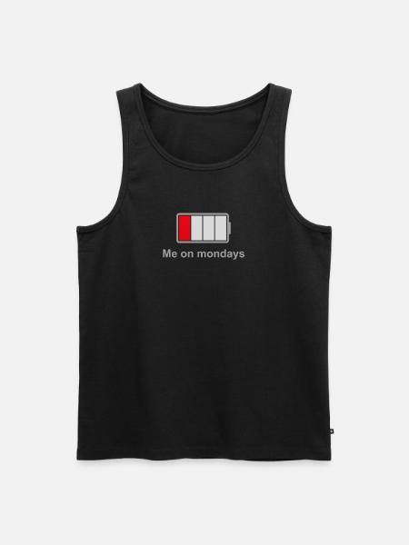 Low Battery Mondays – Low Energy Mood - Men's Premium Organic Tank Top - black