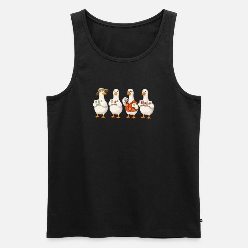 Mahjong goose - Männer Premium Bio Tank Top - Schwarz