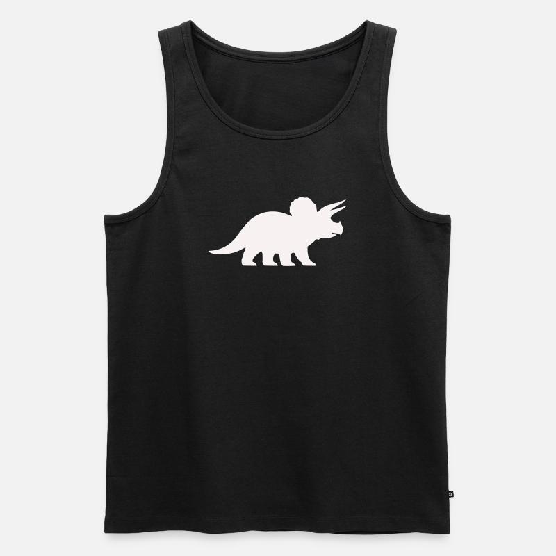 Triceratops Silhouette – Minimal-Dino - Männer Premium Bio Tank Top - Schwarz