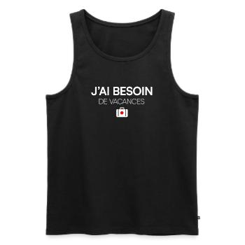 ICH BRAUCHE URLAUB. | Humor - Männer Premium Bio Tank Top - Schwarz - Vorne - AI Model Male 178 light (178cm)