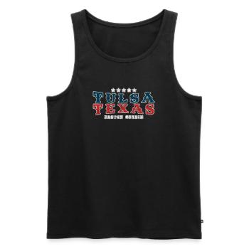 "Tulsa Texas" Country Song Vintage Western - Men's Premium Organic Tank Top - black - Front - AI Model Male 178 light (178cm)