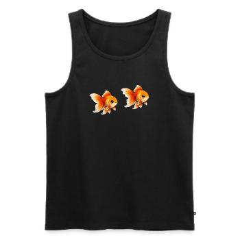 Two Goldfish Pairs Illustration - Men's Premium Organic Tank Top - black - Front - AI Model Male 178 light (178cm)