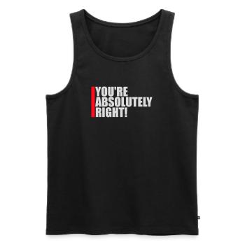 You're Absolutely Right Lustig Sarkastisch KI Logo - Männer Premium Bio Tank Top - Schwarz - Vorne - AI Model Male 178 light (178cm)