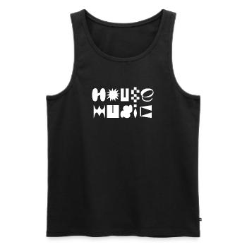 House Music fancy typography logo design T-Shirt - Men's Premium Organic Tank Top - black - Front - Michal (187cm)