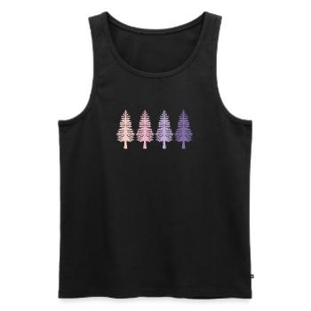 Bäume Retro Wald Naturschutz - Männer Premium Bio Tank Top - Schwarz - Vorne - Michal (187cm)