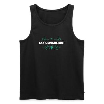 Conception d’ornements pour conseiller fiscal - Débardeur bio Premium Homme - noir - Devant - Michal (187cm)