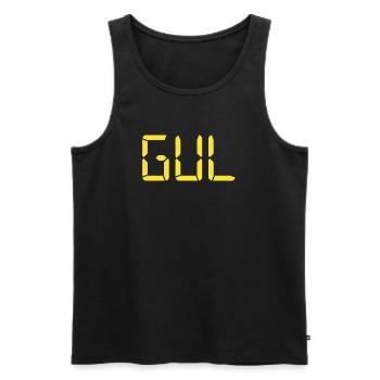 Gelb – LCD - Männer Premium Bio Tank Top - Schwarz - Vorne - Michal (187cm)