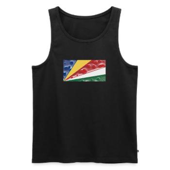 Région des Seychelles - Débardeur bio Premium Homme - noir - Devant - Michal (187cm)