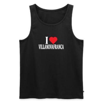 T-Shirt Io amo Villanovafranca T-Shirt Sardinien - Männer Premium Bio Tank Top - Schwarz - Vorne - AI Model Male 178 light (178cm)