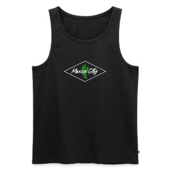 Cactus Skyline à Mexico - Débardeur bio Premium Homme - noir - Devant - AI Model Male 178 light (178cm)