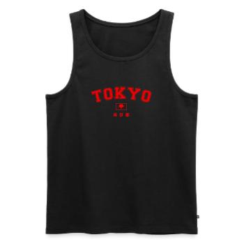 Symbole Kanji de la ville de Tokyo - Débardeur bio Premium Homme - noir - Devant - AI Model Male 178 light (178cm)
