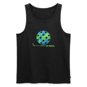 Floorball Unihockey FLOORBALL-world Floorballer - Débardeur bio Premium Homme - noir - Devant - Michal (187cm)