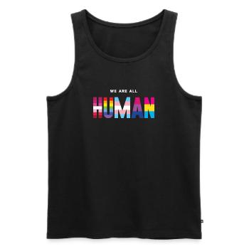 Mois de la fierté LGBT - Nous sommes tous humains - Débardeur bio Premium Homme - noir - Devant - Michal (187cm)