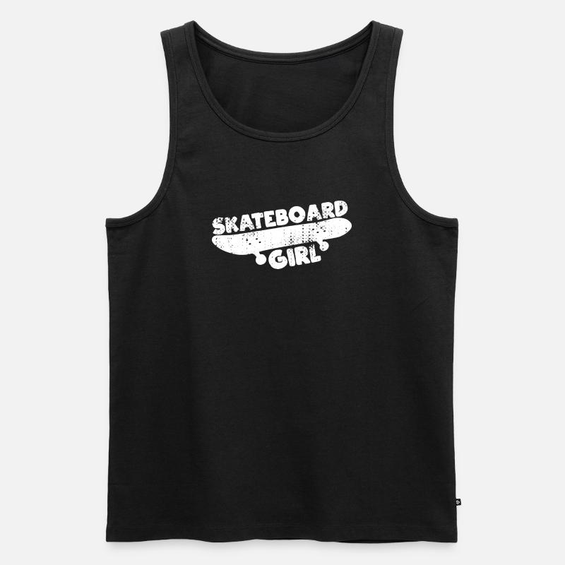 Skateboard Mädchen - Männer Premium Bio Tank Top - Schwarz