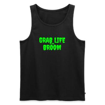 Schnapp dir das Leben vom Besen Grafikdesign - Männer Premium Bio Tank Top - Schwarz - Vorne - AI Model Male 178 light (178cm)