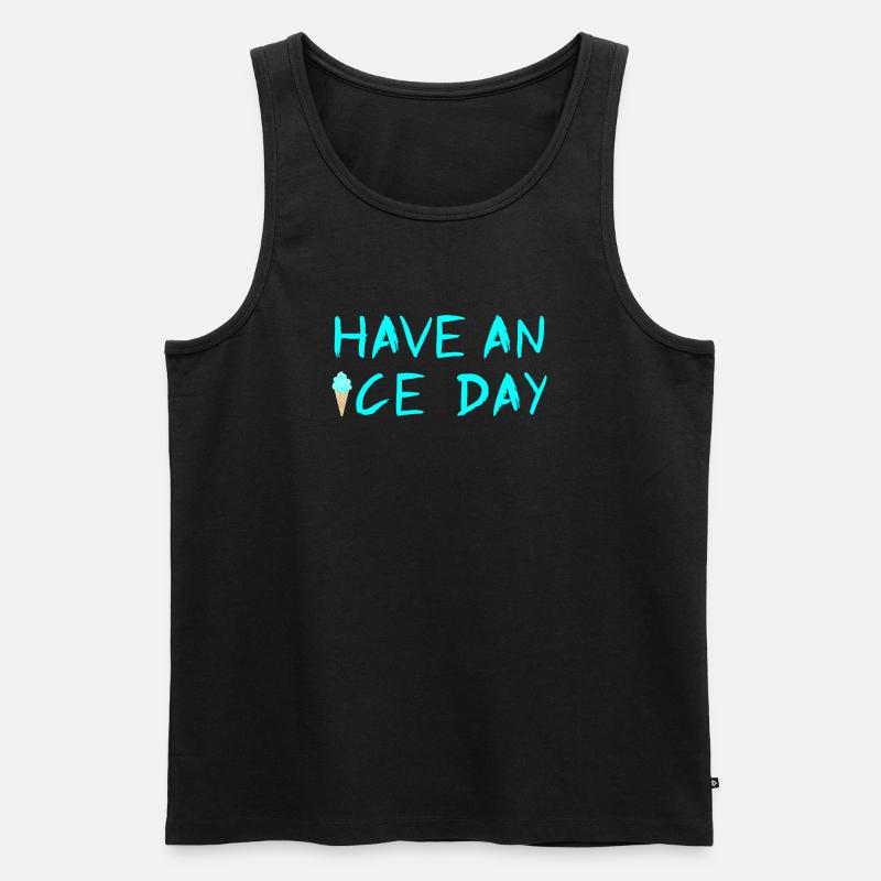 Eis Eiscreme coole Sprüche Sommerzeit Fan - Männer Premium Bio Tank Top - Schwarz