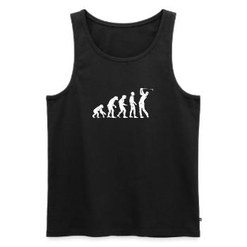 La vie est pleine de choix de golf, de décision de club, d’humour - Débardeur bio Premium Homme - noir - Devant - Michal (187cm)