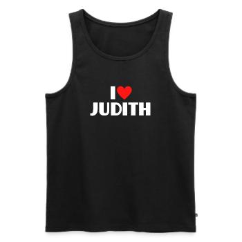 I love Judith Red Heart Romantic Name Fan - Men's Premium Organic Tank Top - black - Front - AI Model Male 178 light (178cm)