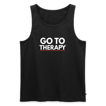 Go To Therapy Mental Health Awareness - Men's Premium Organic Tank Top - black - Front - AI Model Male 178 light (178cm)