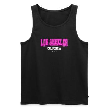 Los Angeles California Design Souvenir Pink - Men's Premium Organic Tank Top - black - Front - Michal (187cm)