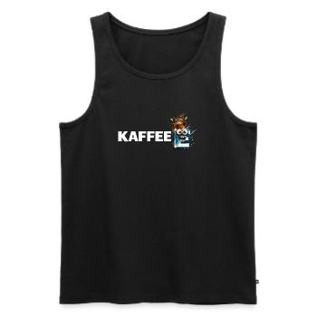 Kaffee Mascot Splash - Männer Premium Bio Tank Top - Schwarz - Vorne - AI Model Male 178 light (178cm)