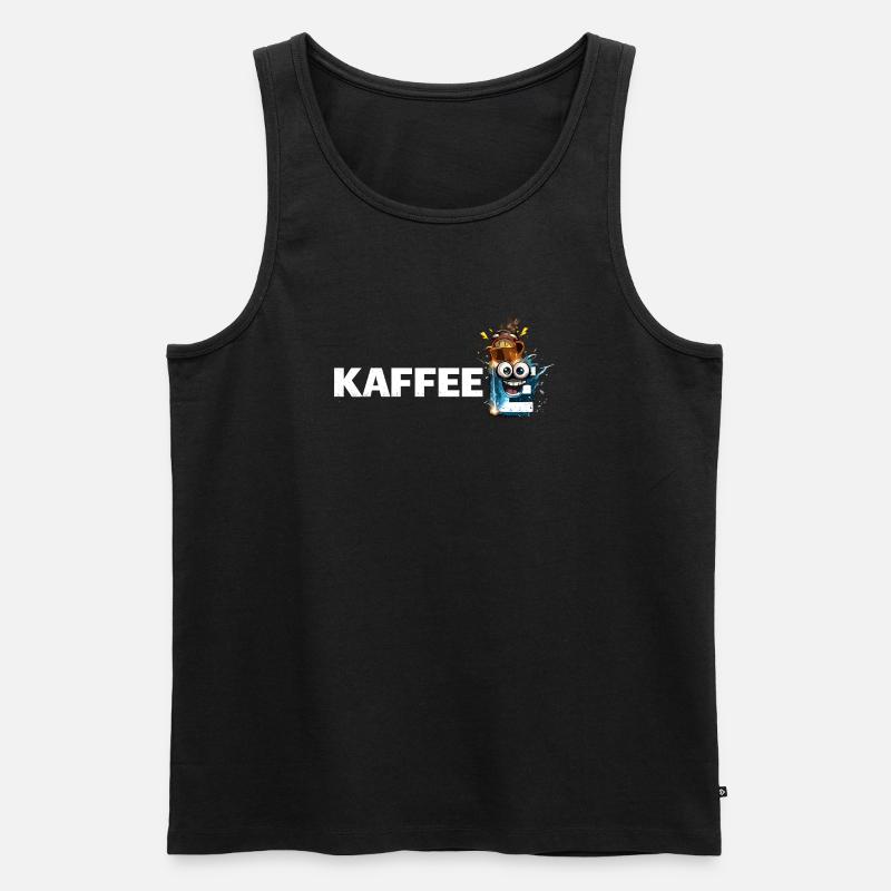 Kaffee Mascot Splash - Männer Premium Bio Tank Top - Schwarz