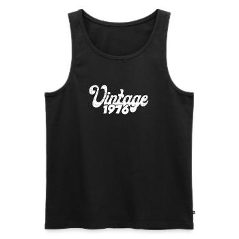 Vintage 1976 Retro Lettering - Men's Premium Organic Tank Top - black - Front - Michal (187cm)