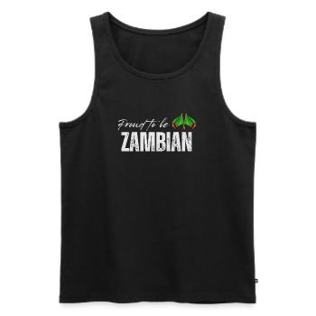 Zambien fier, j’aime la Zambie - Débardeur bio Premium Homme - noir - Devant - Michal (187cm)