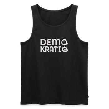 Démocratie des chats - Débardeur bio Premium Homme - noir - Devant - AI Model Male 178 light (178cm)