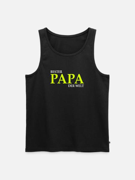 Bester Papa der Welt Spruch - Männer Premium Bio Tank Top - Schwarz