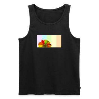 Colorful Rainbow Sunflower – Pastel Stripe Aesthet - Men's Premium Organic Tank Top - black - Front - AI Model Male 178 light (178cm)