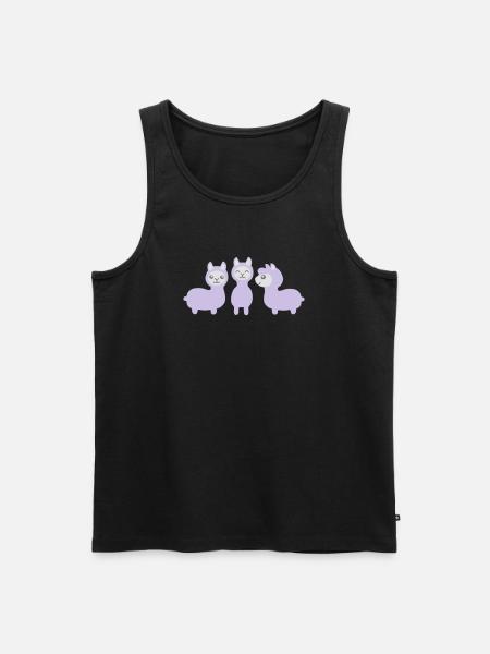 Drei Alpakas - Männer Premium Bio Tank Top - Schwarz
