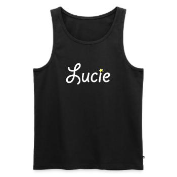 Lucie - Männer Premium Bio Tank Top - Schwarz - Vorne - AI Model Male 178 light (178cm)