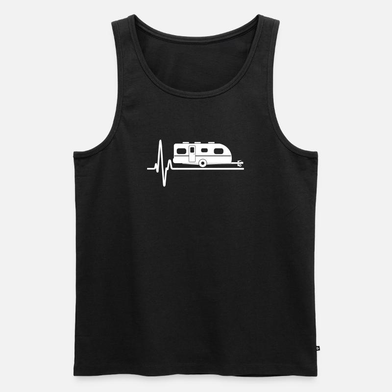 Herzschlag Caravan Silhouette - Männer Premium Bio Tank Top - Schwarz