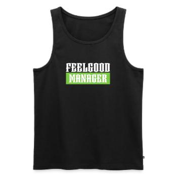 Feelgood manager green tshirt black - Men's Premium Organic Tank Top - black - Front - AI Model Male 178 light (178cm)