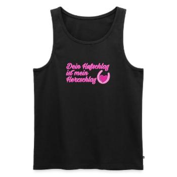 Dein Hufschlag ist mein Herzschlag - Männer Premium Bio Tank Top - Schwarz - Vorne - Michal (187cm)