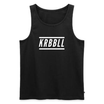 KRBBLL weiße Schrift - Männer Premium Bio Tank Top - Schwarz - Vorne - AI Model Male 178 light (178cm)
