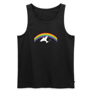 RAINBOW Regenbogen with peace dove - Männer Premium Bio Tank Top - Schwarz - Vorne - AI Model Male 178 light (178cm)